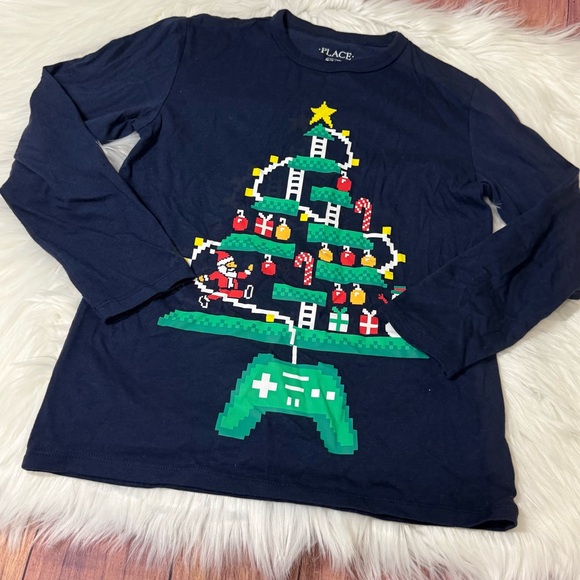 The Children’s Place “Gamer” Christmas Long Sleeve Shirt - Boys Size M (7/8) - Picture 3 of 15
